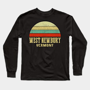 WEST NEWBURY VERMONT Vintage Retro Sunset Long Sleeve T-Shirt